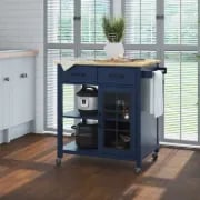 Plippi Wood Rolling Kitchen Cart
