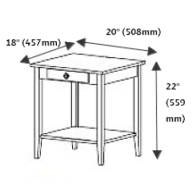 Picture of Aidan Natural wood side table - One drawer