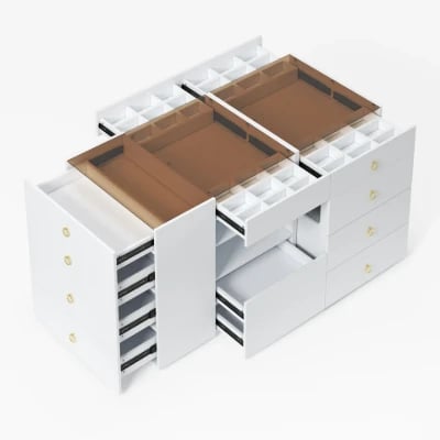 صورة خزانة أدراج سيرين – من الخشب الطبيعي مع منظمات تخزين متعددة