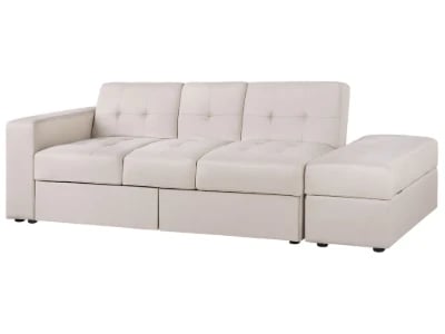 Dormiéa  Convertible Sectional Sofa Bed from natural wood - Fabric Upholstery with Hidden Storage .