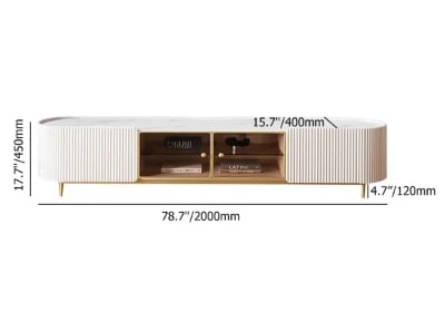 صورة طاولة تليفزيون بيضاويه حديثه باليي - خشب طبيعي