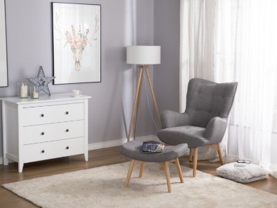 Picture of Montana Armchair Set – Natural Wood Armchair with Matching Footrest