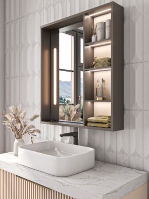 Picture of Cavea – Smart LED Bathroom Mirror Cabinet with Storage Shelves