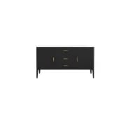 Lisco Sideboard – Natural Wood with Marble Top and Golden Handles