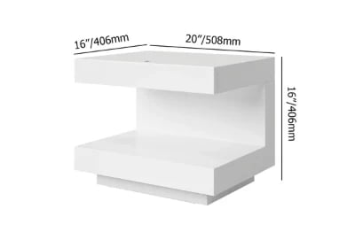 Vens Nightstand – Single Drawer with LED Light and Natural Wood Frame