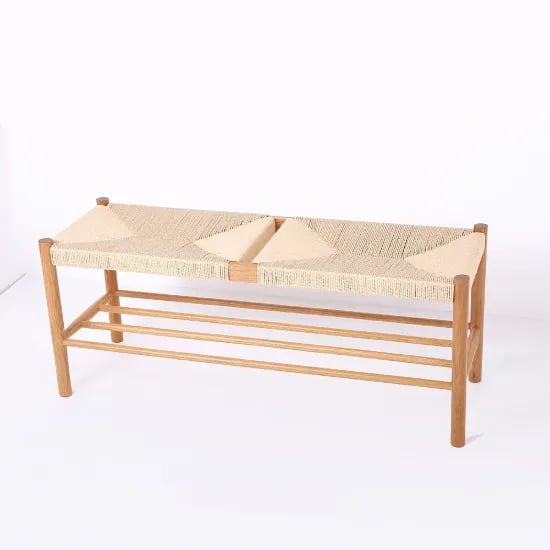 Picture of Saku Boho Woven Wood Bench