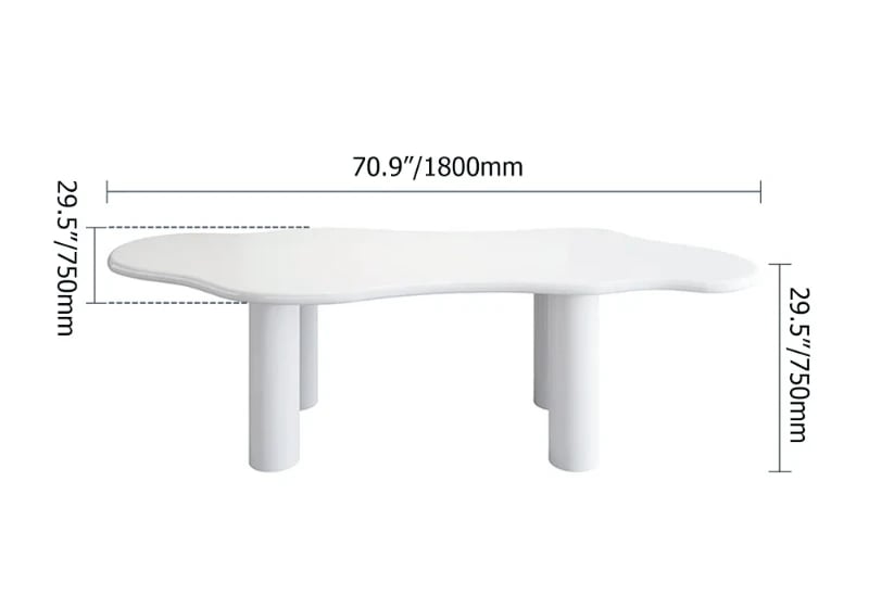 صورة طاولة الطعام العصرية أميبا – خشب طبيعي