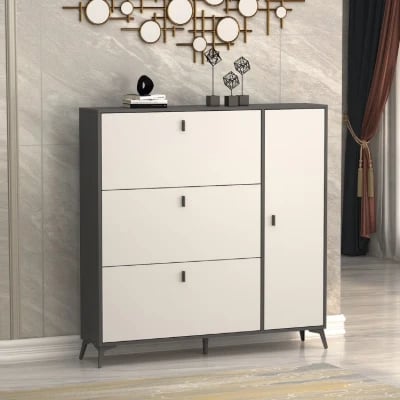 Picture of Cyvak Shoe Storage Cabinet - Grey & White