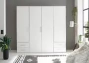 Picture of Provalo three-door wardrobe with four drawers Natural wood