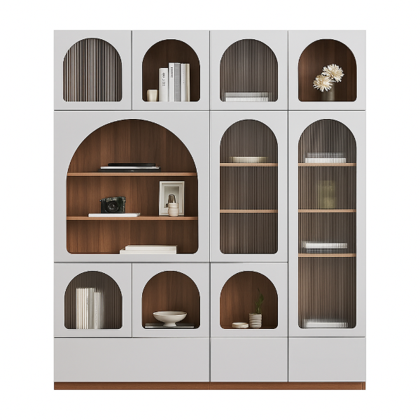 صورة خزانة الكتب مورا مع أرفف و أدراج - خشب طبيعى.