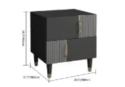 Picture of Denize Modern Black & Gray Nightstand - 2 drawers