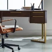 Picture of Kramo – Natural Wood Desk with 5 Drawers