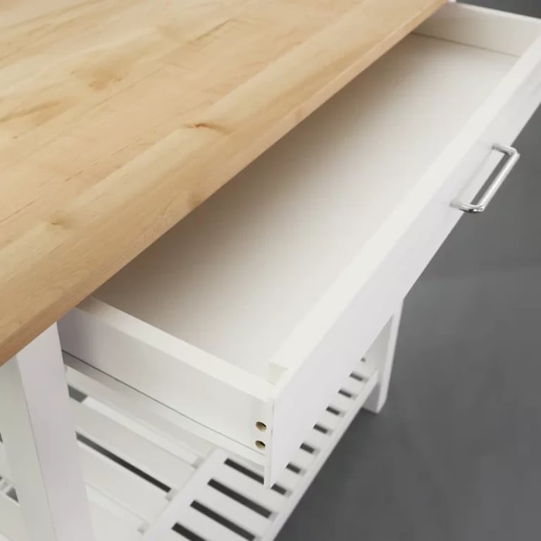Moppi Solid Wood kitchen Island With Shelves