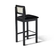 Picture of Rivano -Rattan Bar Dining Chair -Black Natural Wood Frame