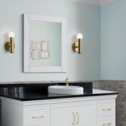 Wood Framed Mirror In Blue