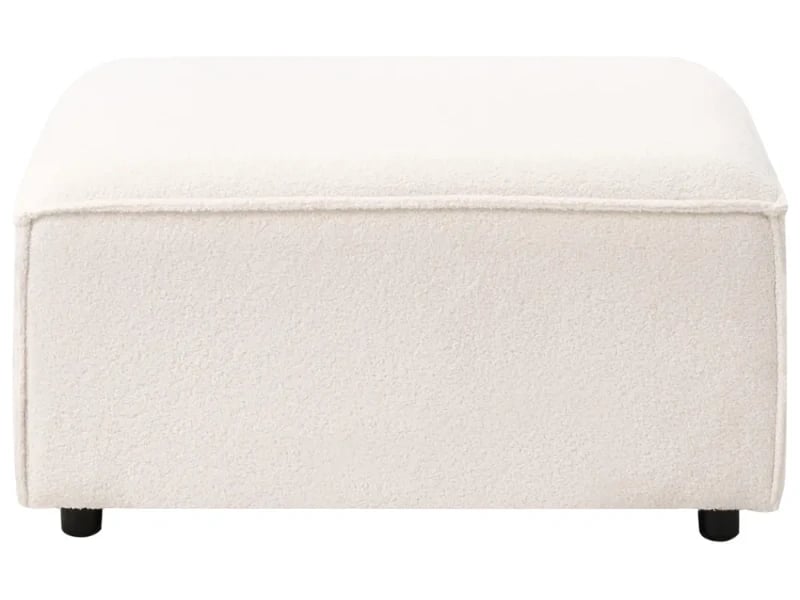Luvo Ottoman – Square Plush Design with Natural Wood Frame