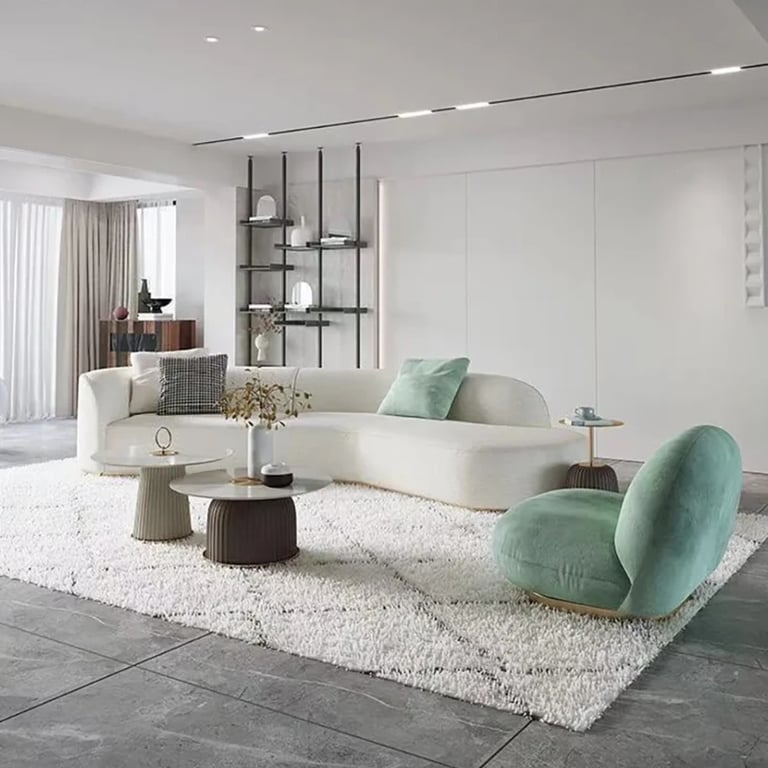 Picture of Mora Curved Sectional Sofa – Natural Wood Base