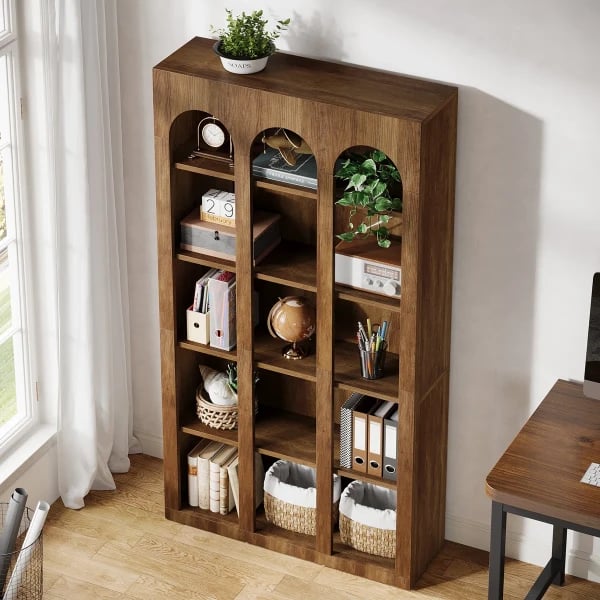 Archez – Decorative Natural Wood Bookcase with Arched Design