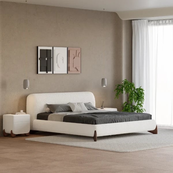 Picture of Creven Modern Bed - Natural wood