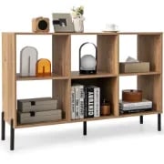Levo – Modern Natural Wood 6-Cube Display Bookcase