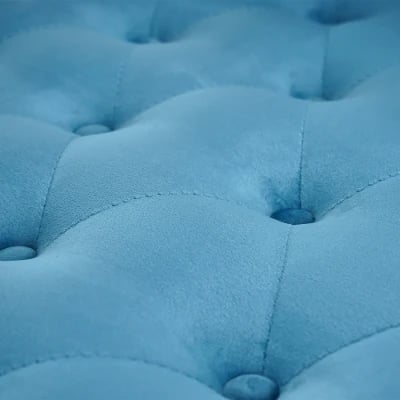 صورة كنبة 'سيلستا' المخملية الزرقاء - 3 مقاعد - خشب طبيعى