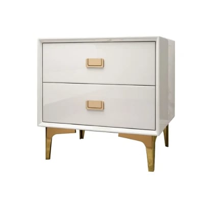 Renise – Modern 2-Drawer Nightstand in Natural Wood