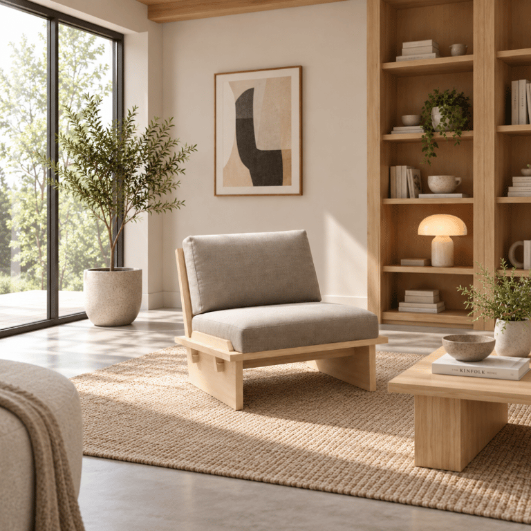Picture of Wilson Classic Armchair – Natural Wood with Cushions