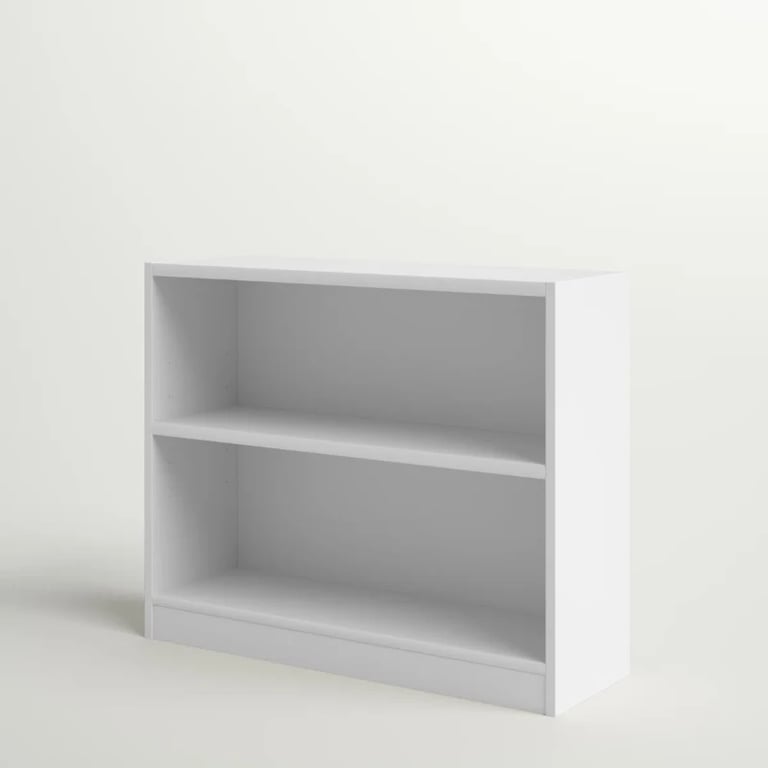 Picture of Paulica White Low Bookshelf – Natural Wood