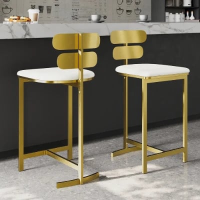 Lumière Dorée – Modern Stainless Steel Bar Stool