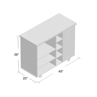 Moulden Small Kitchen Island with Wheels - Natural Wood