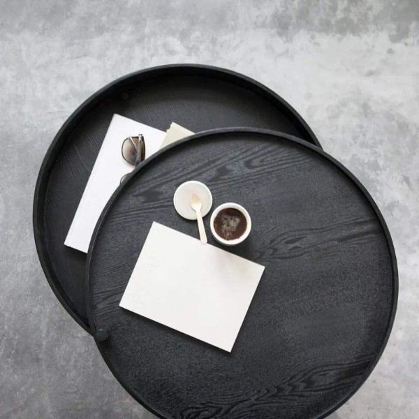 صورة أوريون – طاولة قهوة بسطح دوّار متحرك – خشب طبيعي