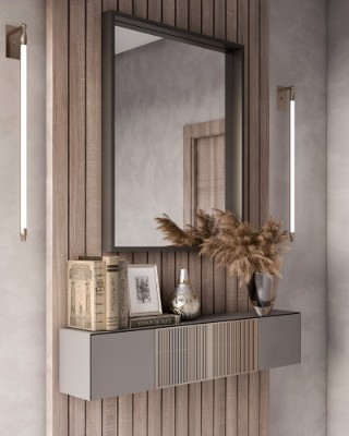 Picture of Orlina – Natural Wood Frame Bathroom Mirror