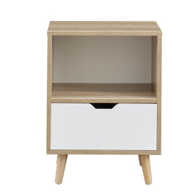 Valya 1 - Drawer Nightstand in WhiteBeige