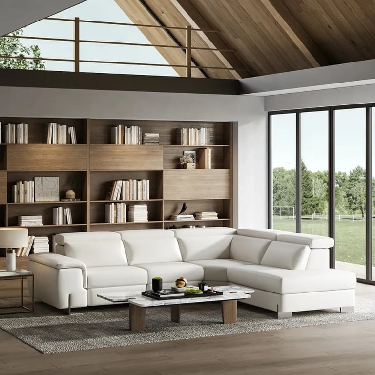 Picture of Burley Natural Wood L-Shaped Sectional – Adjustable Backrests