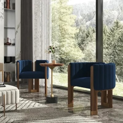 Picture of Arlin Modern Accent Chair – Natural Wood  & Steel Accents