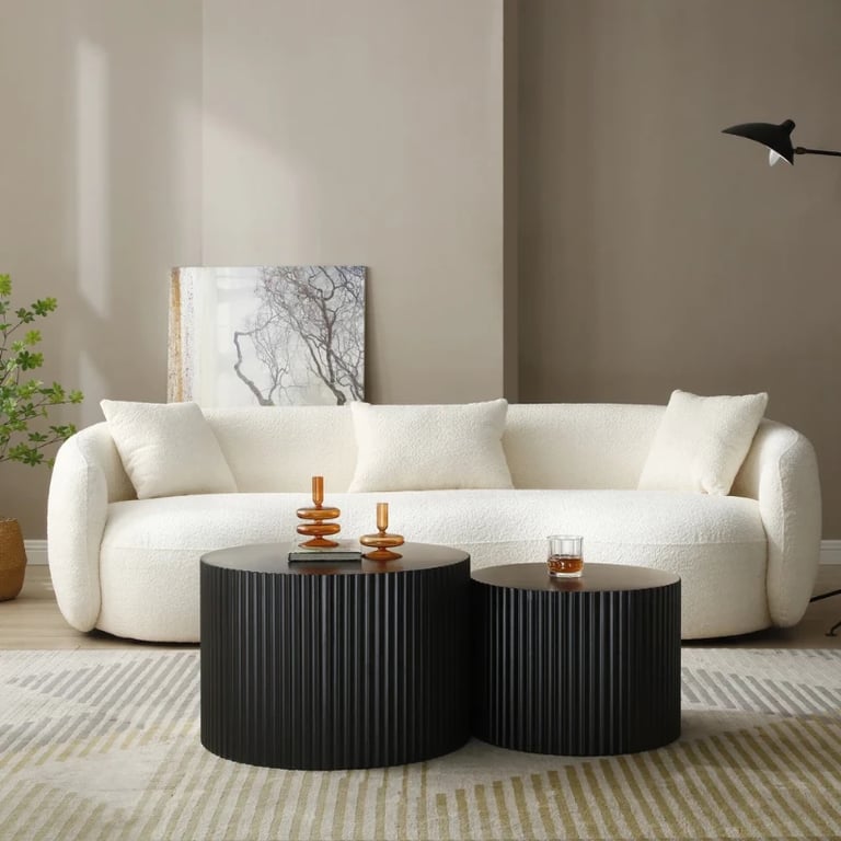 صورة آڤارا  طاولات متداخلة دائرية من الخشب الطبيعي