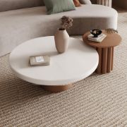 صورة طاولات قهوة دوڤو من الخشب الطبيعي – طقم من قطعتين