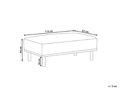 Lirio Rectangular Ottoman – Soft Upholstery with Wooden Legs