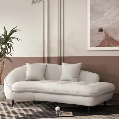 Picture of Curved Modern Lounge Sofa - Natural Wood - Arlo