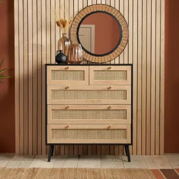 Picture of Liora –Chest in Natural Wood & Rattan