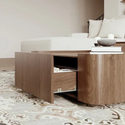 صورة طاولة القهوة المربعة لونادو – خشب طبيعي بلون بني أنيق