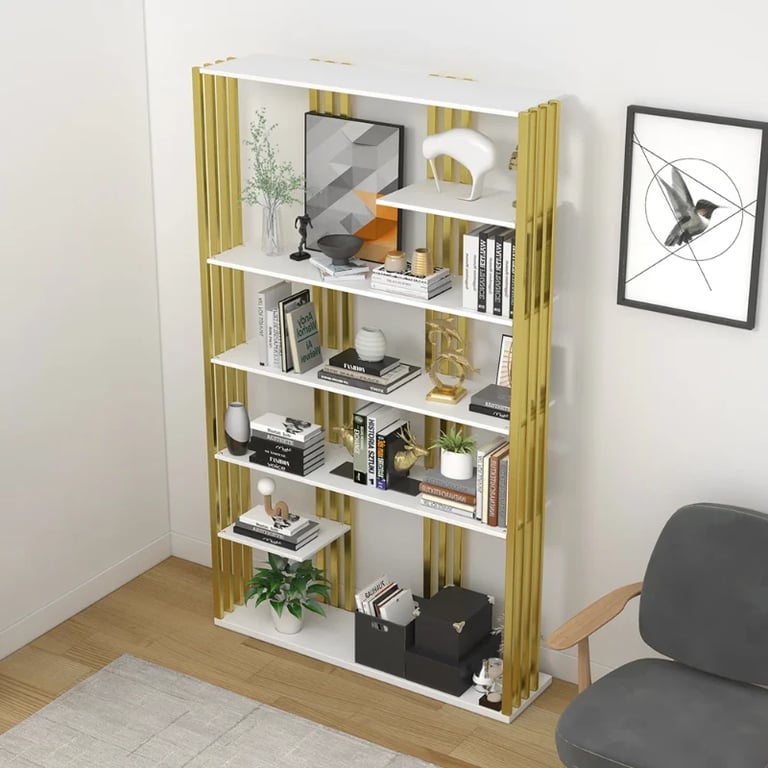 Picture of Paolo bookcase with shelves - natural wood