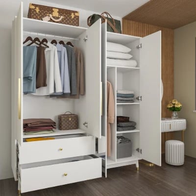 صورة دولاب خشب طبيعي مع مرآة - ميرامير