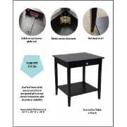 Picture of Aidan Natural wood side table - One drawer