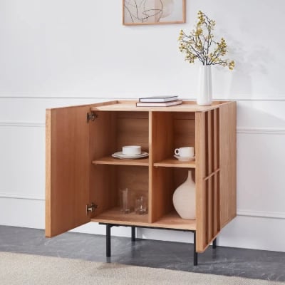 Picture of Keinna Sideboard Cabinet Natural Wood -  4 Shelves