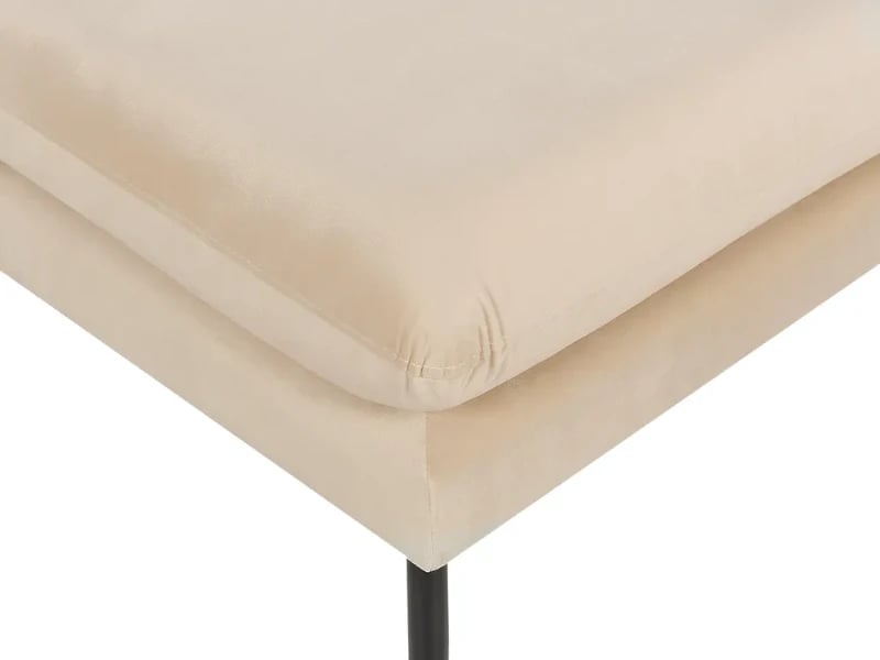 Cielo – Elegant and Comfortable Ottoman with Natural Wood Frame and Metal Legs