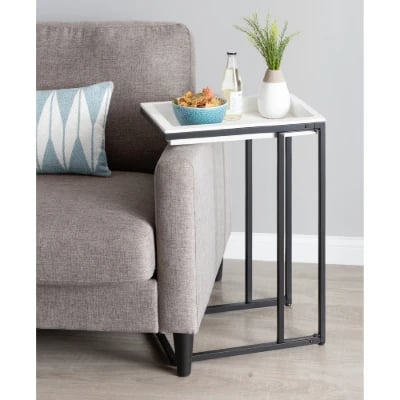 Picture of Clamy Side table Natural wood with Metal