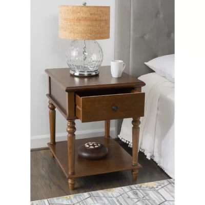 Picture of Rakan Side table natural wood - One Drawer