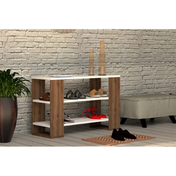 Picture of Ancora White and Wooden Shoe Rack