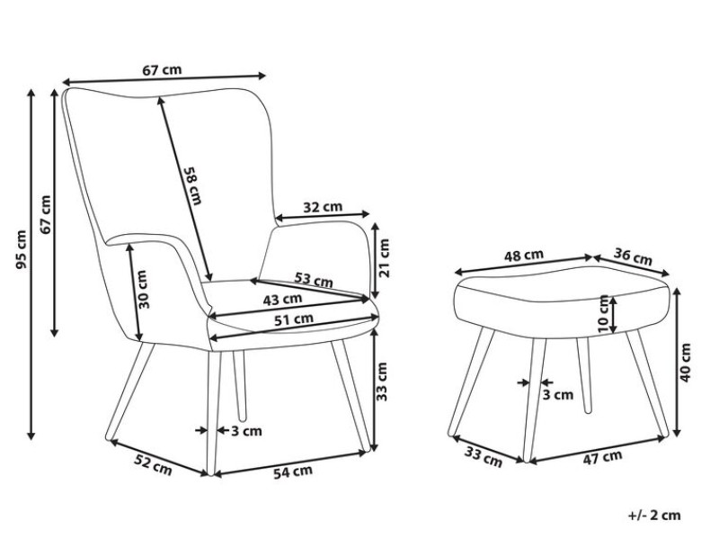 Picture of Montana Armchair Set – Natural Wood Armchair with Matching Footrest